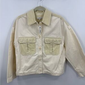 Madewell Chino Boxy Shirt-Jacket in the color Antique Cream. M